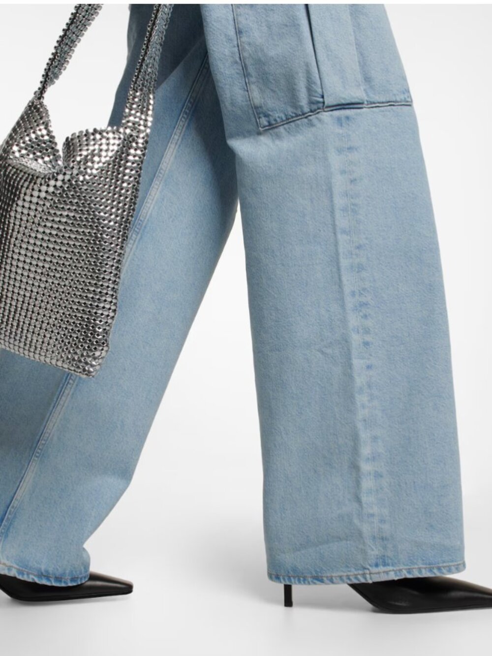 Agolde Minka Blue Cargo Jeans - Picture 6 of 9